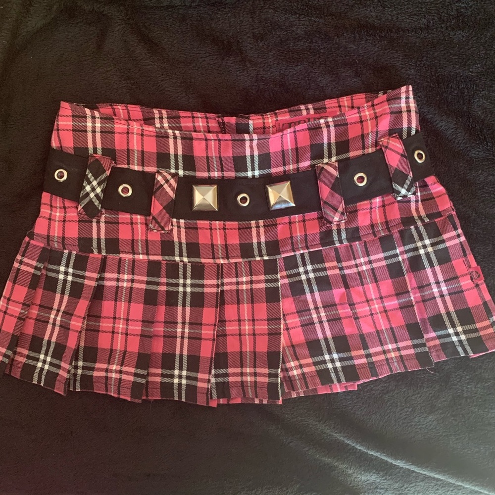 Pink Tripp plaid mini skirt